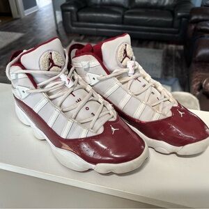 Jordan Men’s Athletic Shoes in Maroon and White